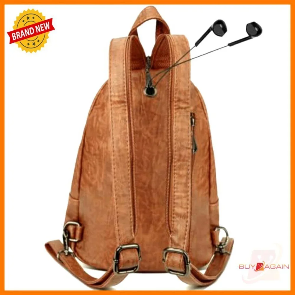 Convertible PU Leather Backpack Purse with Anti-Theft Pockets